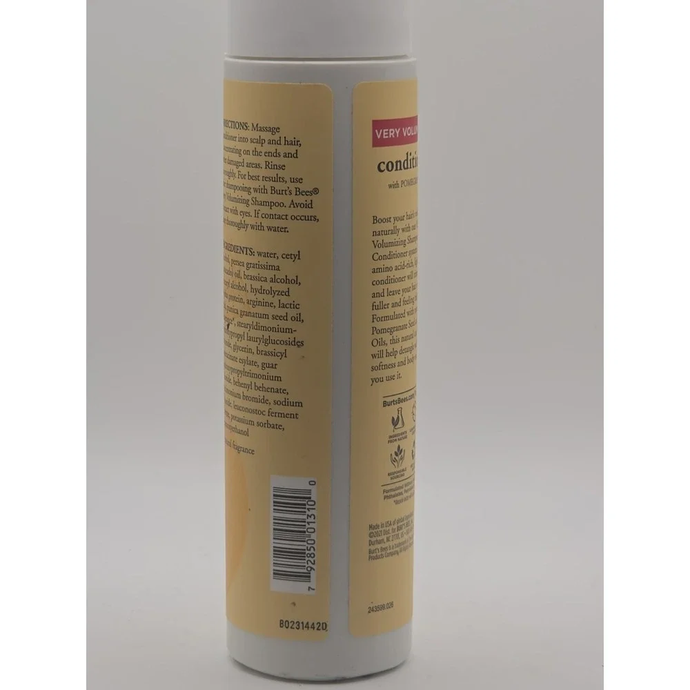 Burt's Bees Very Volumizing Conditioner w/ Pomegranate 10 Fl Oz New